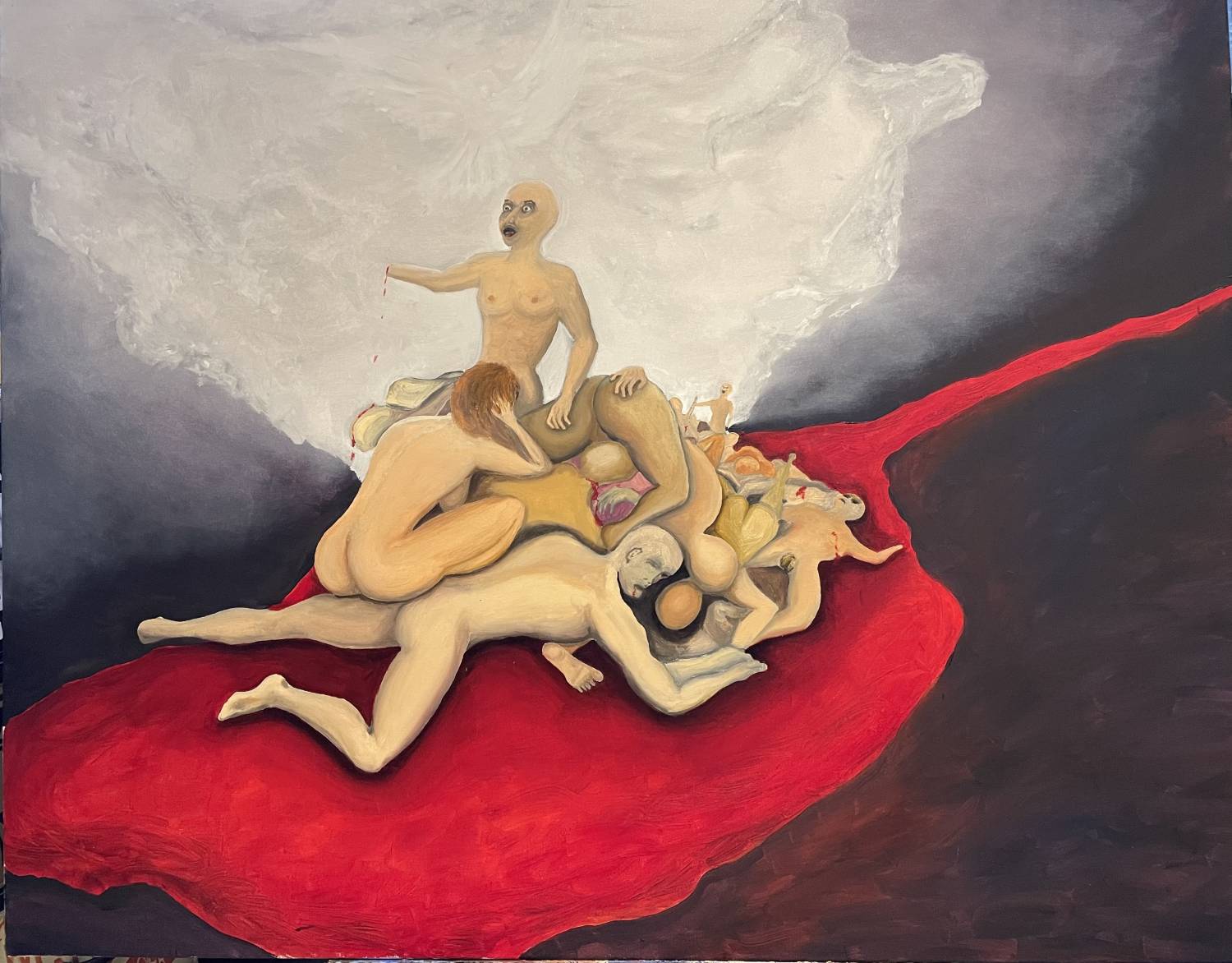 Vendita online opera di pittura a olio dal titolo "L’orrore delle guerre" realizzata dall'artista contemporaneo Francesco Diana